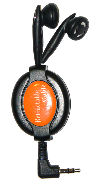 Navíjecí sluchátka 3,5 mm - černá